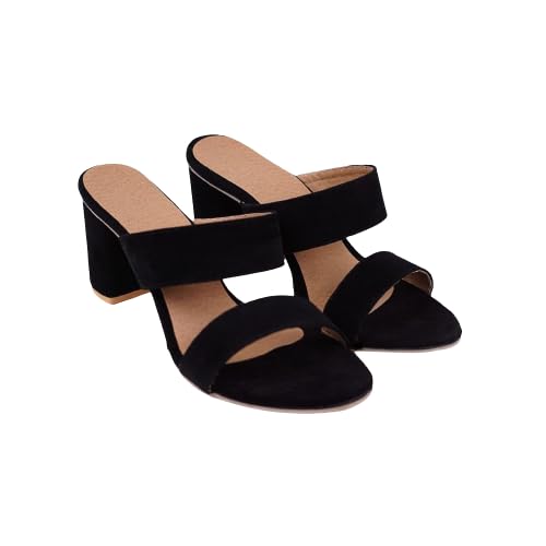 KM FASHION Women Block Heels Sandals Party-Wear College Girls Casual Sandal Stylish Black Heel Sandal (Black-40) (B0CKLLL11S) Amazon Price History, Amazon Price Tracker