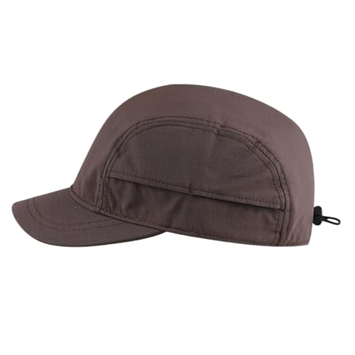 Uqezagpa Sombrero deportivo al aire libre, senderismo, béisbol, visera corta, secado rápido, transpirable, deportes de sol, unisex, gorra de béisbol, café, Talla única