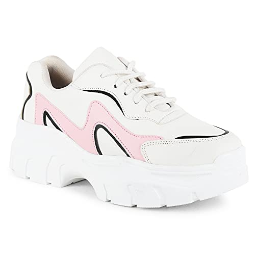 Image of Vendoz Women Premium White Casual Shoes Sneakers
