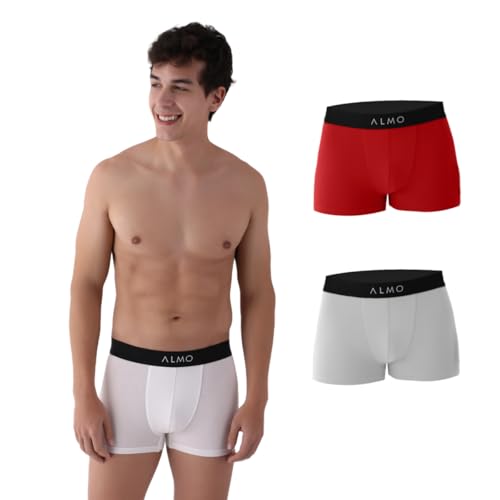Image of ALMO Men's Micromodal Trunks (Pack of 3)| 3X Softer Than Cotton | Regular Fit | Ultrasoft Waistband | Metallic Collection