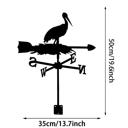Girouette en métal avec support de montage pour toit et jardin