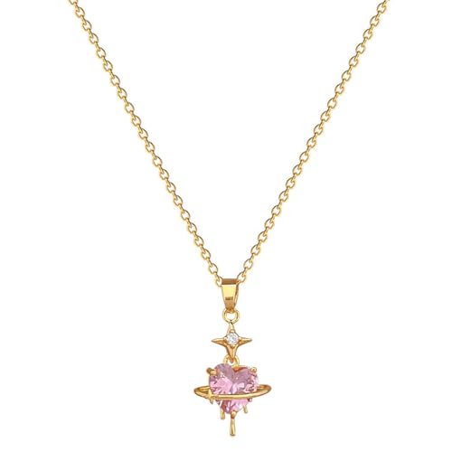 Collier lave rose personnalisé bijou acier femme pour grande fête
