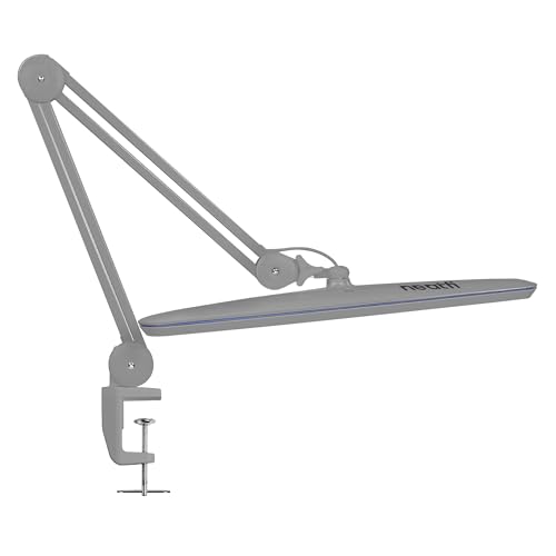 Image of Neatfi XL 2,200 Lumens 24W LED Desk Lamp - 23 inch Wide Shade | Dimmable Eye-Caring Task Light | Adjustable Arm | Home Office, Study, Crafts & Nail Tech (Silver, Non-CCT with Clamp)