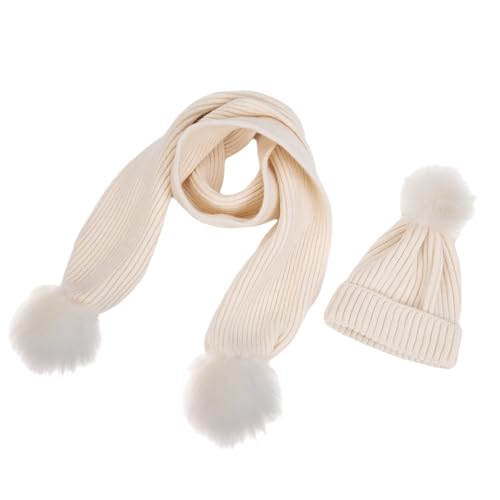 Gorro de punto suave que no pica y bufanda abrigada para niños pequeños