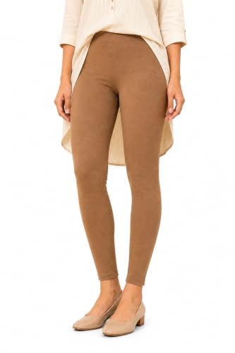 Image of Women's Cotton Lycra Ankle Length Leggings | Regular Rise, Soft 4 Way Stretch Fabric | Casual & Ethnic Wear