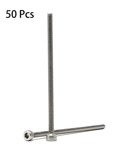 Image of iexcell 50 Pcs M3 x 60mm Thread Pitch 0.5 mm Stainless Steel 304 Hex Socket Head Cap Screws Bolts Kit