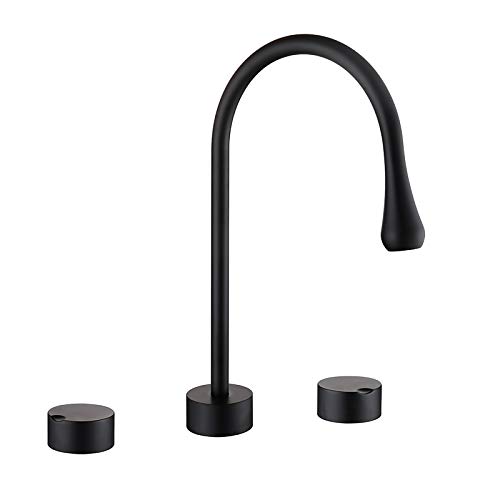 Grifo de Ducha con Cuello de Cisne, Grifo para Lavabo de baño de Gran Alcance, Grifo para Lavabo con Agua Caliente y fría, Grifo para Lavabo de Montaje en Cubierta, Grifo de tocador de Doble