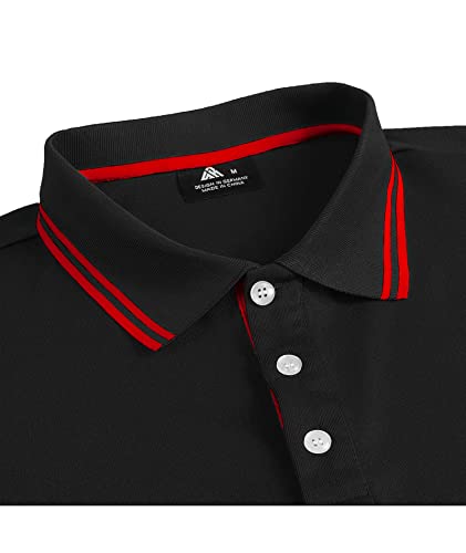 Zity Mens Polo Shirt Short Sleeve Sports Golf Tennis T-Shirt 110-Blackred Xl #TOP3