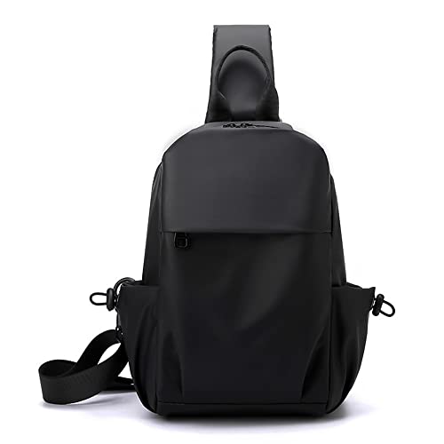 Men's Chest Bag Men's Single Shoulder Crossbody Bag Chest Bag for Travel Hiking Running(Black)