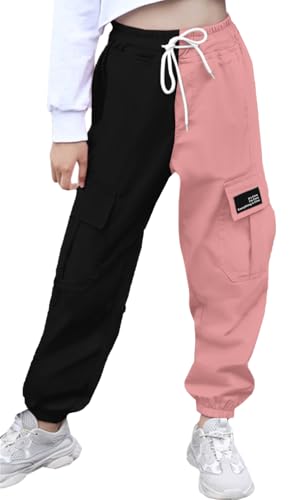 Image of Cromoncent Girls&Womens Cargo Pants Elastic Waist Lightweight Outdoor Jogger Pants, 6 Years - XX-Large
