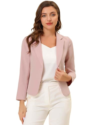 Allegra K Damen Gekerbter Kragen Offen Blazer Freizeit Jacke Büro...