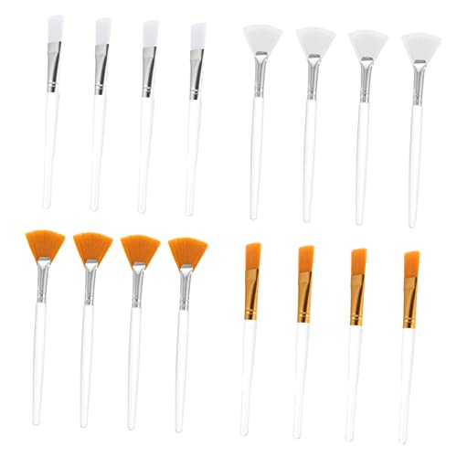 AUTSUPPL 16pc Fan Facial Brush Set for Facials Face Mask Applicator Tool Highlighter Brush Makeup