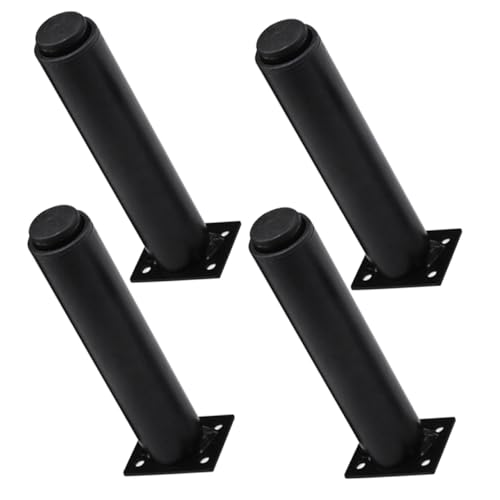 Baluue 4 Piezas Patas Muebles Ajustables de Acero Inoxidable Soporte Resistente para Sofá Armario y Mesa Repuesto Regulable Negro Moderno
