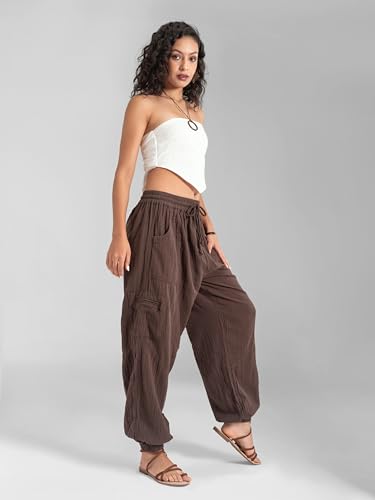 The Veshti Company Women’s Boho Cotton Harem Pants – Soft Lounge Yoga Pants – Fit Trousers with Drawstring2