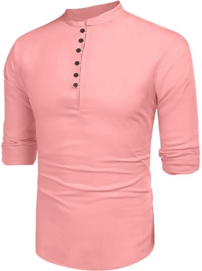 FINIVO FASHION Men's Solid Cotton Blend Straight Kurta