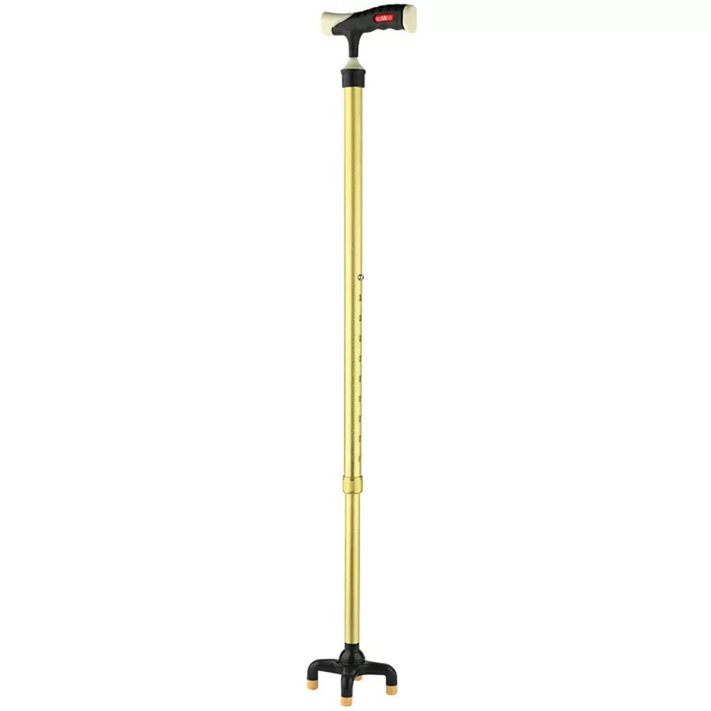 Stampelle in Lega di Alluminio per Anziani con Quattro Gambe e Antiscivolo Leggere telescopiche quadrangolari per