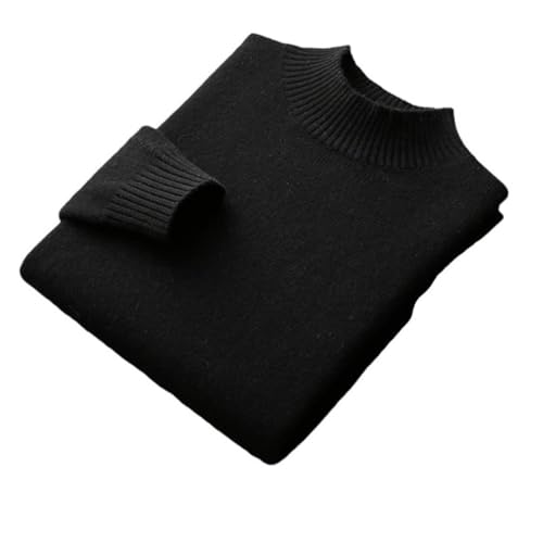 Men's Cashmere Sweater Mock Neck Long Sleeve Pullover Thick Basic Soft Warm Clothing 100 Percent Merino Wool