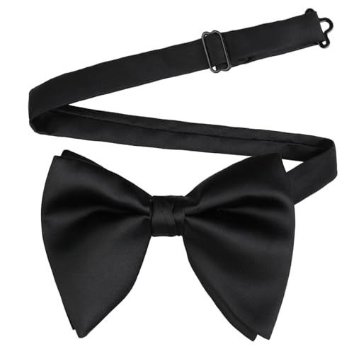 Image of Alizeal Velvet Pre-tied Adjustable Bow Tie for Men Oversize Formal Solid Tuxedo Bowtie