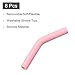 uxcell 8pcs Silicone Straw Tips, Silicone Straw Elbows Tip, Soft Reusable Metal Straw Covers Fit for 6mm/0.24