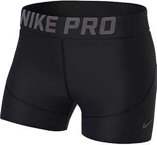 Nike Women's Pro 3" Training Short (Black/Thunder Grey, Large)