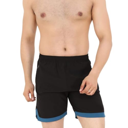 Image of Sports Shorts for Men, Athletic Running & Gym Shorts with Zip Pocket, Regular Fit Training Shorts