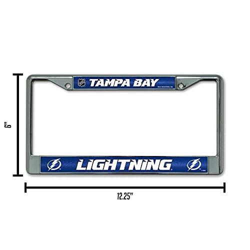 Nhl Rico Industries Bling Chrome License Plate Frame With Glitter Accent, Tampa Bay Lightning #TOP2