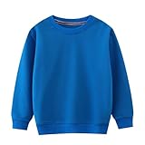 UNIYOUTH Sweatshirt Pullover Tops Long Sleeves Cotton Shirt for Little Girls Boys Toddlers Baby Kids, Solid-Blue, 2T