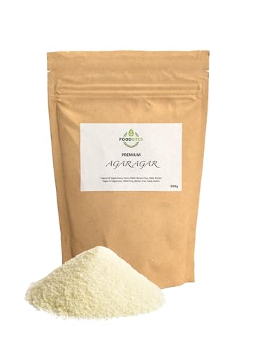 Agar Agar 500 g in Polvere per Cucinare - Ebook Omaggio con 12 Ricette - Addensante Alimentare per Dolci, Cucina Molecolare & Mixology - Agar Agar Gelificante 100% di Purezza
