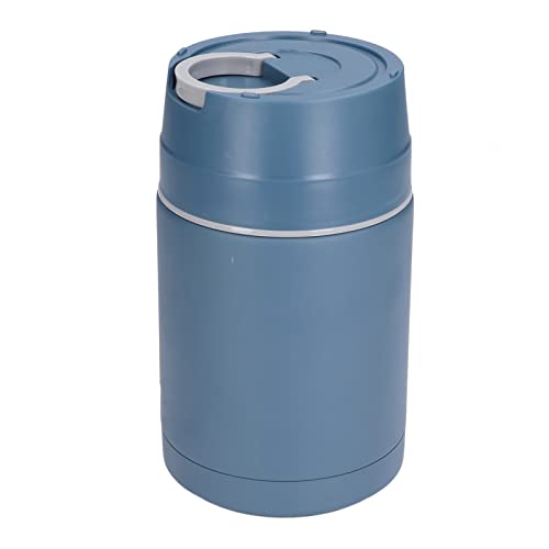 Picysa Tarro de Comida Aislado Al Vacío de Acero Inoxidable 304 con Cuchara Plegable de Gran Capacidad 1000 Ml para el Almuerzo sobre la Marcha Azul