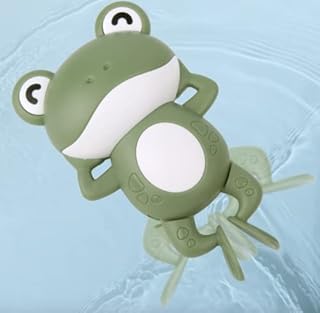 Vinifredy Swimming frog GREEN bath toy wind up frog for bath time