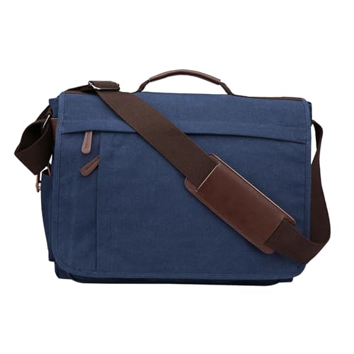 Sac bandoulière homme avec organisation facile et poches zippées de 38cm bleu profond