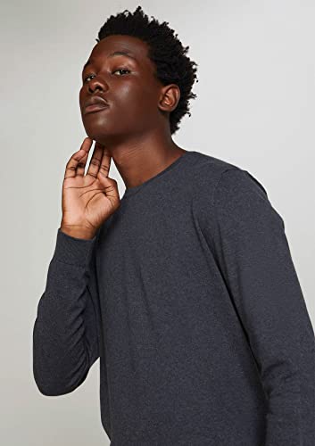 Blusão Básico Masculino Em Tricô De Algodão Cinza P