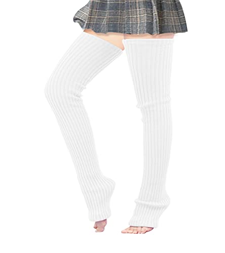 Thigh Highs Leg Warmers for Women Over Knee High Crochet Extra Long Socks