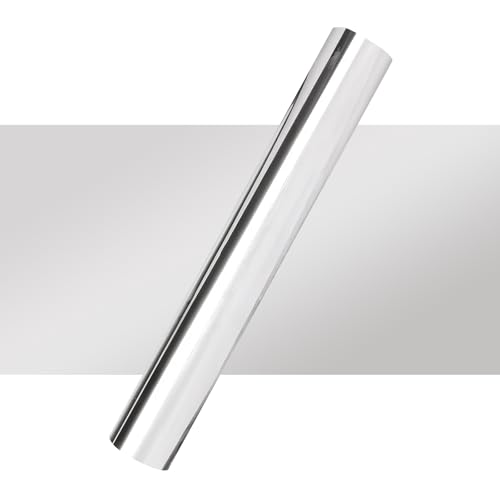 IModeur Glossy Silver Permanent Vinyl for Cutting Machines - 12 x 12 FT Metallic Permanent Adhesive Vinyl Roll for Cup Deco Party Decoration Sticker