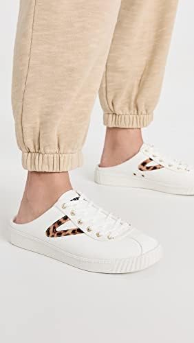 TRETORN Women's Easy Nylite Mule Sneaker, White/Leopard, 7.5 | Image 2