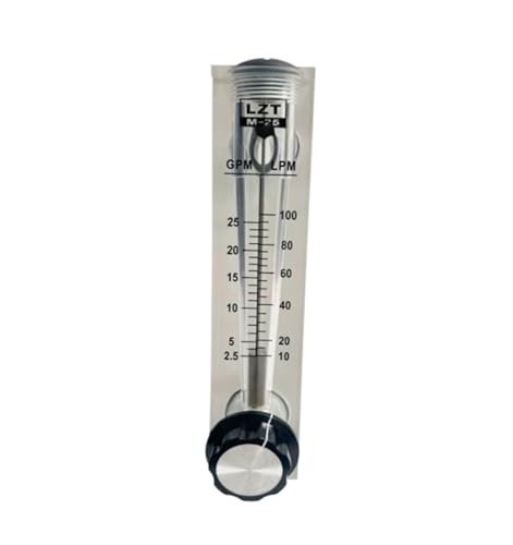 Débitmètre liquide monté sur panneau 2.5-25 GPM double ligne 10-100 LPM avec valve réglable LZT-25T