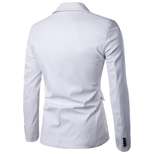 Chaqueta de cuero para hombre color blanco tamaño XX-Large miniatura 6