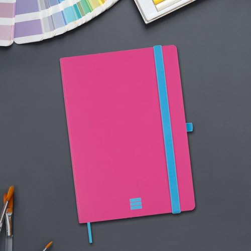 Finocam - Modern Plain Pink Notebook, Soft Cover, Micro-Perforated Pages, Elastic closure, Pen Loop, 144 Pages - Image 2