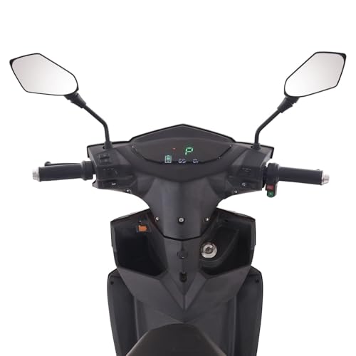 Image of FlyRides Electric Scooter (LS) - High-Performance Eco-Friendly Commuter Scooter - Equipped with LED Headlights & Tail Lights - Sleek Black Design - Ideal for City & Urban Travel (Black)