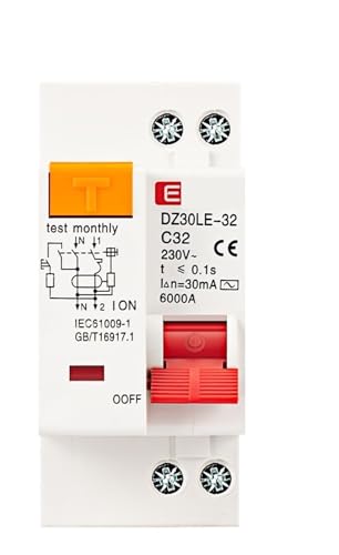 Disjoncteur différentiel 1P+N AC 230V 32A pour tableau
