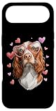 Custodia per iPhone Air Occhiali da sole a forma di cuore di San Valentino con cane Brittany Spani