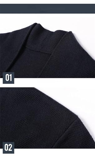 Men's Knitted Single Breasted Cardigan V-Neck Casual Long Sleeve Solid Color Sweater4
