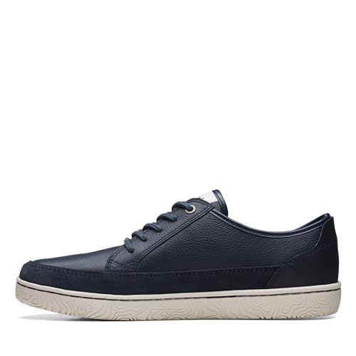 Image of Clarks Mens Clarks Hodson Lace Navy Leather Boat Shoe