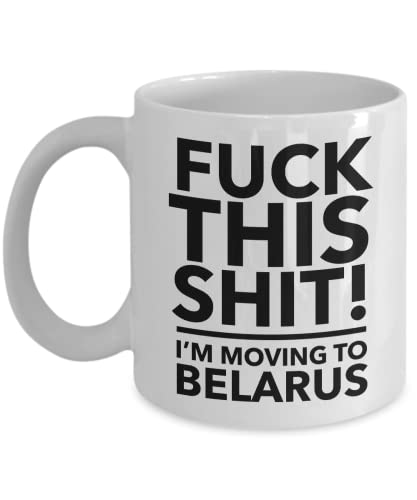Lsjuee Déménagement en Biélorussie Déménagement en Biélorussie Cadeau Bélarus Mug Co travailleur relocation present Immigration to Belarus Moving Away Mug