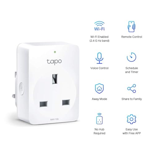 Tapo P100 Smart Plug, Wi-Fi Plug, App Remote Control, Alexa Plug, Voice Control with Alexa & Google, Away Mode, Scheduling & Timer, Device Sharing, Easy Quick Set Up, Multiple Safety Guarantees - Image 3