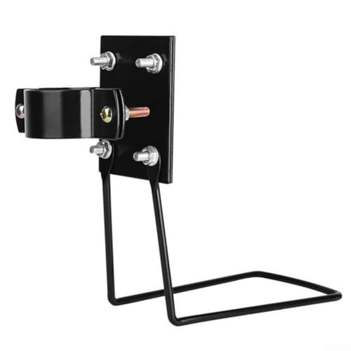 Soporte de montaje fijo de cesta de metal compatible con fijación segura de cesta delantera, tubo de tamaño ajustable de 15 a 31 mm, resistente al desgaste (soporte tipo L y soporte)