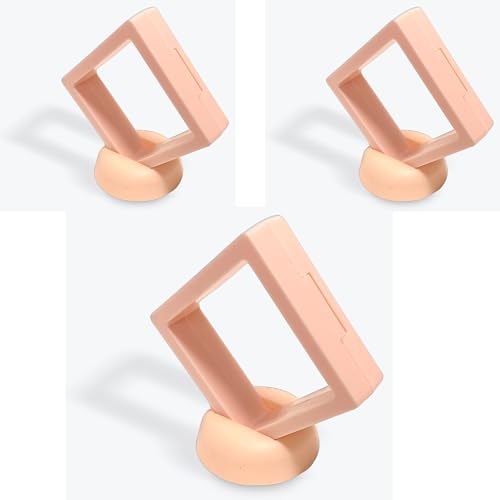 ユニコーン・アンド・テイルズ 【3個セット】ルースケース (ライトピンク) 7cm?7cm フローティングディスプレイケース 3Dフロート スクエアケース アクセサリーケース