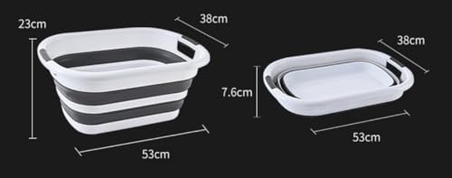 Image of Only 1 left, $2 off saleUpgraded Collapsible Multi-Use Tub - Foldable Bathtub, Laundry Basket, Dish Pan, Storage Bin for Camping, Hiking, Home (Space-Saving, Premium Grey)