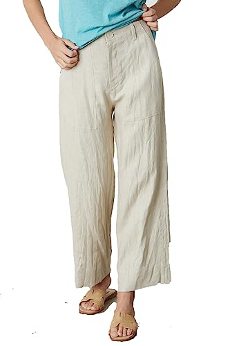 Velvet by Graham & Spencer Women's Dru Heavy Linen Pant, Sand, 2