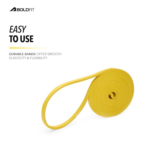 Image of Boldfit Heavy Resistance Band Set for Workout & Exercise Pull Up, Stretching & Toning Bands for Men & Women Resistance Band Set for Home & Gym Workouts, Red & Yellow 3-15 Kg (Pack of 2)
